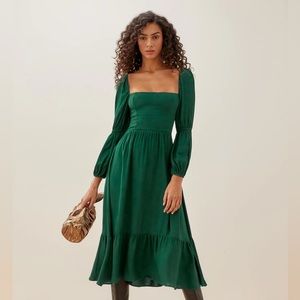 Reformation Green Midi Dress